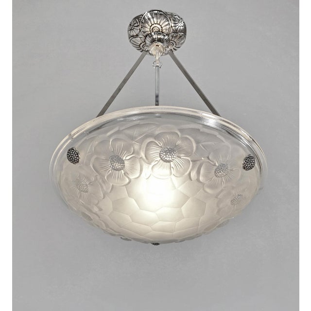 Art Deco 1930s French Art Deco Pendant Light by Jamain & Degue For Sale - Image 3 of 13