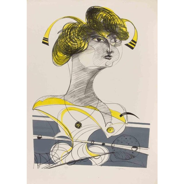 Lithograph on paper. Hand signed and numbered. Edition of 50. Very good condition. This piece is attributed to the...