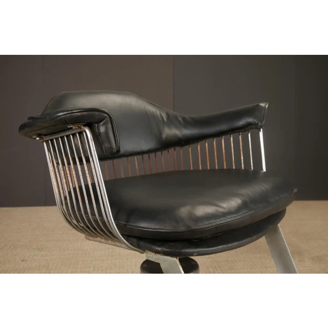 Warren Platner Style Salon Barstool Chair on Hydraulic Base With Casters, 1960s For Sale - Image 10 of 17