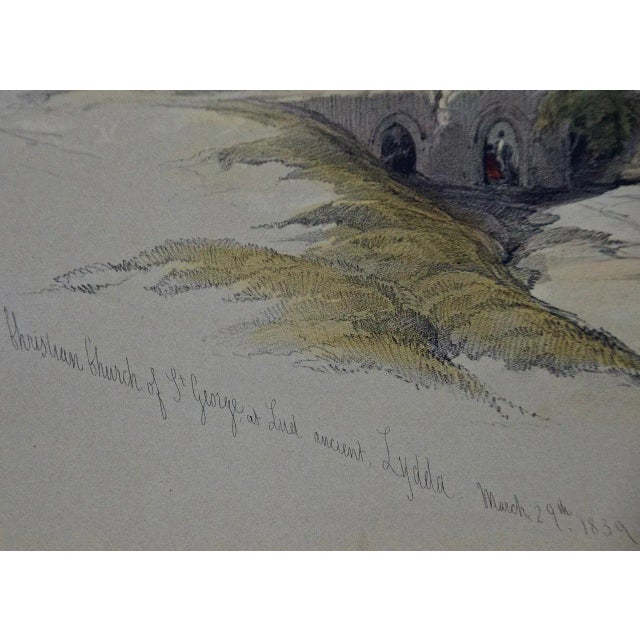 Realism "Christian Church of St. George": A Framed 19th C. Lithograph by David Roberts , 1839 For Sale - Image 3 of 5