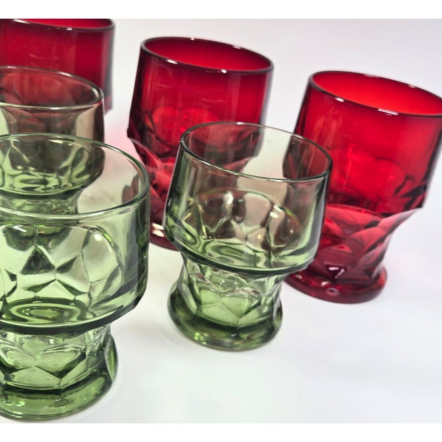 Red Holiday Lowball Glasses- Set of Six For Sale - Image 8 of 12