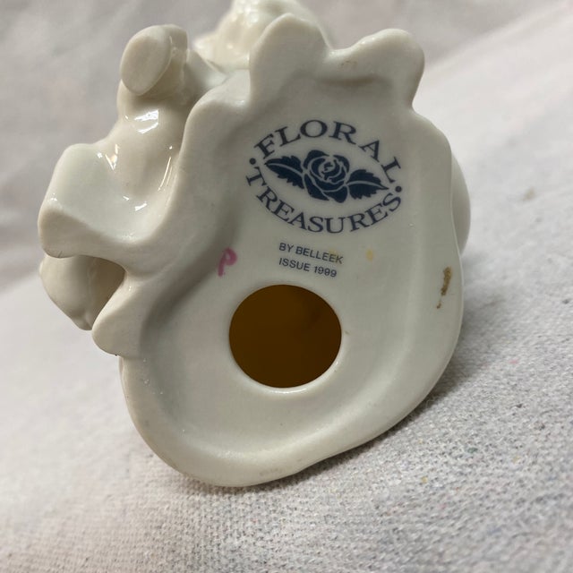 Belleek Pottery "Floral Treasures Cat and Kittens" Figurine For Sale - Image 10 of 12
