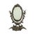 Antique table mirror, vanity mirror, or makeup mirror featuring a jewelry tray and original mirror glass; crafted entirely...