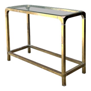 Vintage Brass Console Table After Mastercraft For Sale