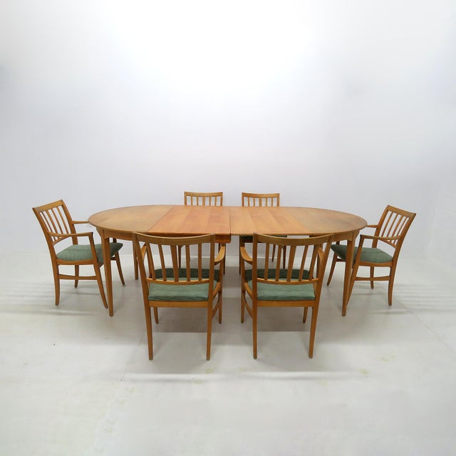 Brown Set of Six Dining Chairs by Carl Malmsten, 1950 For Sale - Image 8 of 10