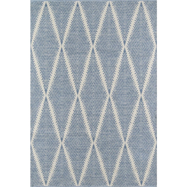 Erin Gates by Momeni River Beacon Denim Hand Woven Indoor Outdoor Area Rug 8'6" X 11'6" For Sale