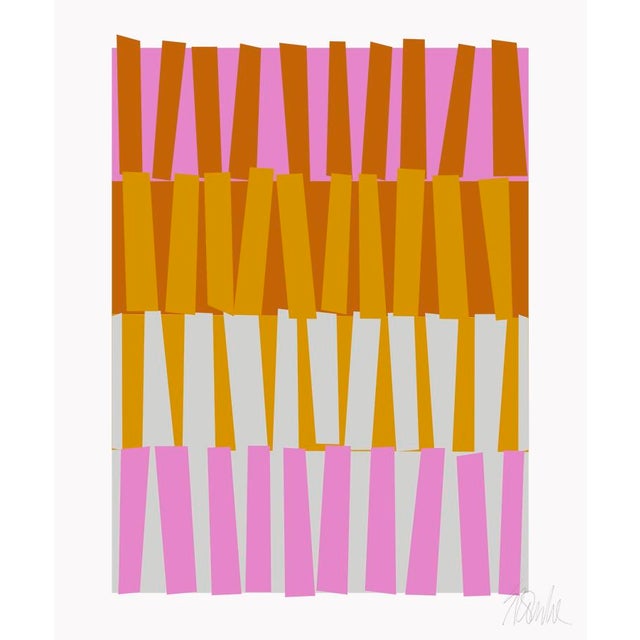 Color Rhythm in Pink and Carmel Fine Art Print 20" X 24" by Liz Roache For Sale In Boston - Image 6 of 6