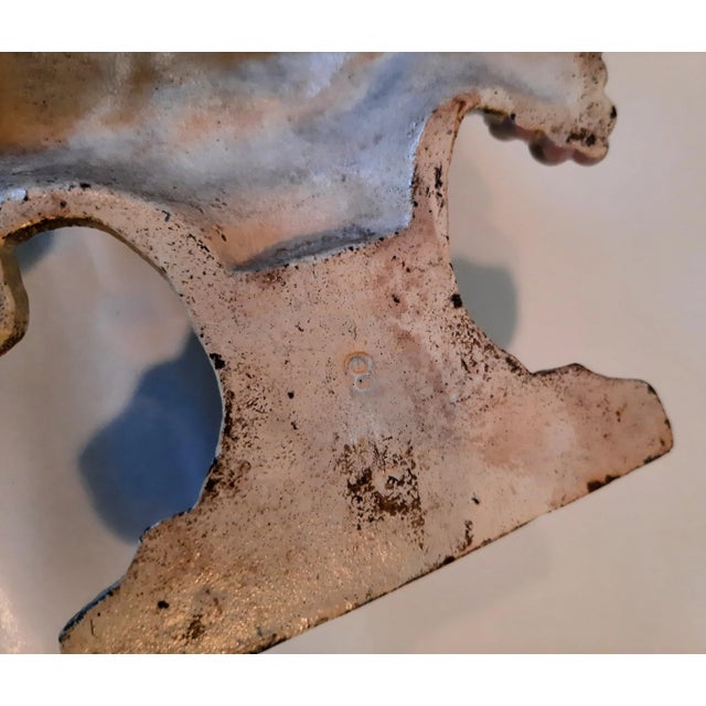 Early 20th Century Vintage Hubley Shabby Chic Cast Iron Flower Basket Doorstop For Sale - Image 5 of 8