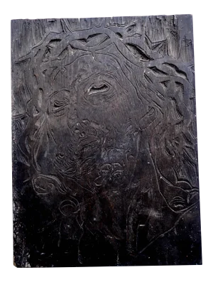 Jesus Devotional Woodcut Carving by Sante Graziani