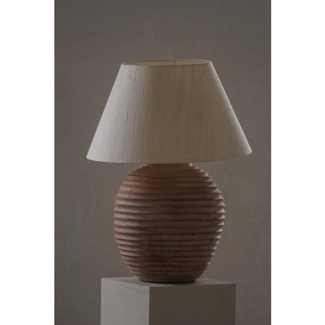 Mid-Centur French Ringed Terracotta Ceramic Table Lamp, 1970s For Sale - Image 6 of 17