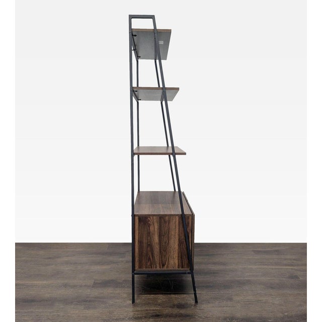2020s Walker Edison Industrial Ladder Bookshelf With Drawer Storage For Sale - Image 5 of 9