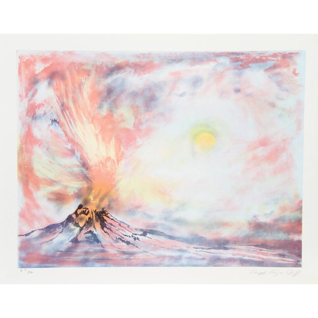 Modern Lloyd Lozes Goff, Paricutin, Lithograph For Sale - Image 3 of 3