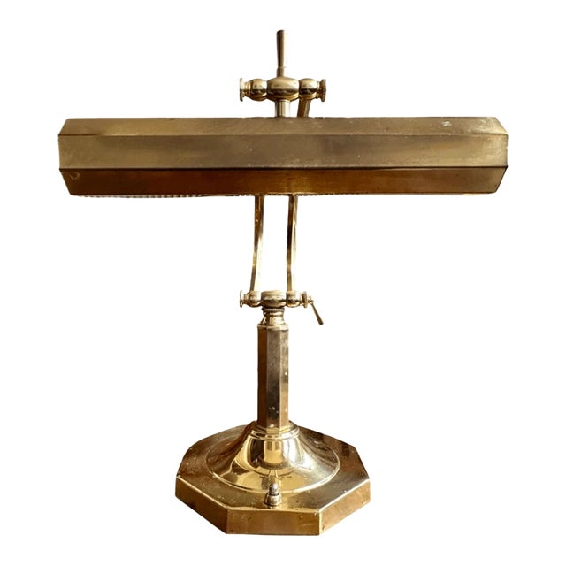 Vintage Mid-Century Modern Style Brass Plug in Piano Desk Lamp For Sale
