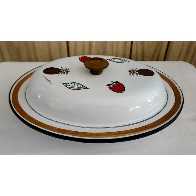 White Georges Briard Enamel Casserole Dish Vintage 1960s For Sale - Image 8 of 8