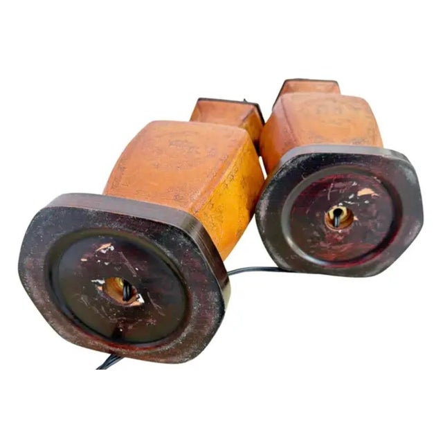 Pair of Tooled Leather Table Lamps With Coats of Arms Motif For Sale - Image 9 of 12