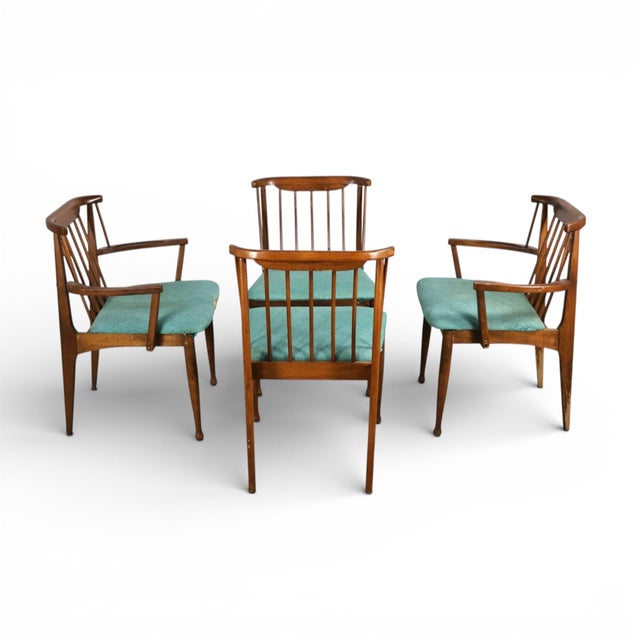 United Furniture Corporation Attributed United Furniture Vintage Mid Century Modern Set of 4 Dining Chairs C. 1960s For Sale - Image 4 of 8
