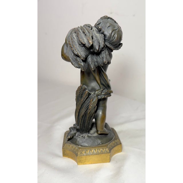 Bronze Antique 1800s Claude Michel Clodion Putti Cherub Bronze Statue Realism Sculpture For Sale - Image 8 of 13