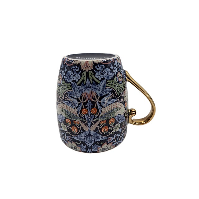 2020s Morris & Co. Porcelain Mug With Classic Strawberry Thief Motif and Gold Handles - Set of 4 For Sale - Image 5 of 8