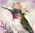 Contemporary Floriferous Bird, Study 2 by Carrie Goller | Oil and Encaustic Hummingbird For Sale - Image 3 of 7