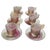 The Rueven Art Nouveau demitasse cups and saucers set of 6 features a beautiful frosted glass design with a marbleized...