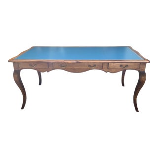 Large French Leather Top Desk For Sale