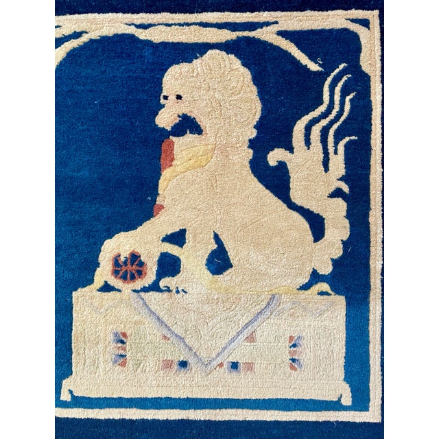 Blue Foo Dogs Carpet For Sale - Image 8 of 10