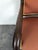 Restoration Style Mahogany Armchair with Curved Armrests and Orange Fabric For Sale - Image 3 of 11