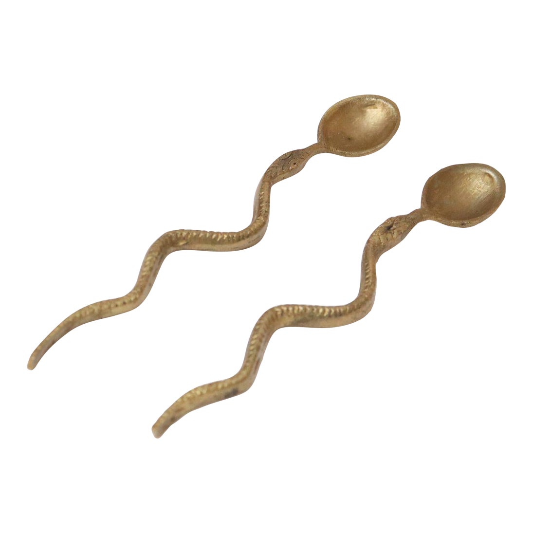 Belupai Brass Tea Spoons - Toad Pattern, Long Handle, Stainless Steel Demitasse Spoons For Tea Ceremony, 6.1 Inch