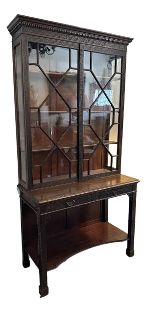 Antique Chippendale Cabinet on Stand or Bookcase