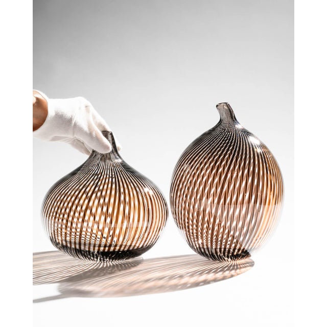 Filigrana Glass Vases by Hertha Bengtson and Mario Colelli for Rosenthal, 1980s, Set of 2 For Sale - Image 6 of 15