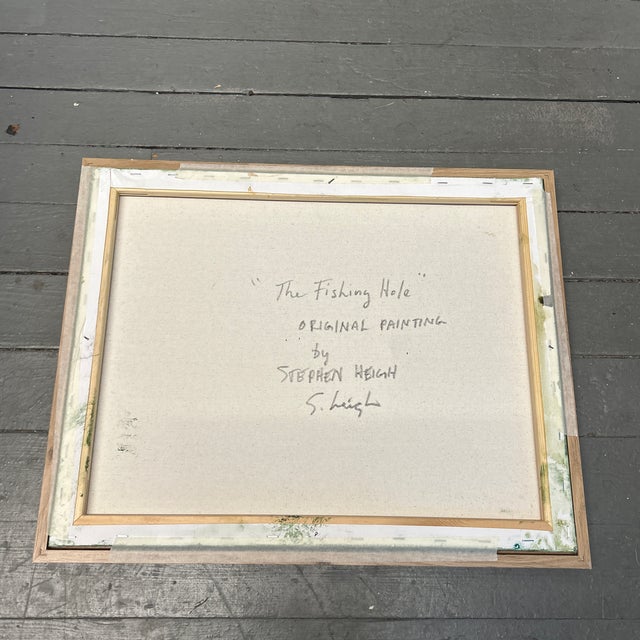 Contemporary Original Landscape Painting by Stephen Heigh “The Fishing Hole” For Sale - Image 4 of 4