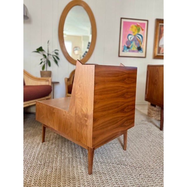 A Stunning Walnut Night Stand by Kipp Stewart for the Drexel Declaration Line, Circa 1960s. For Sale - Image 12 of 12