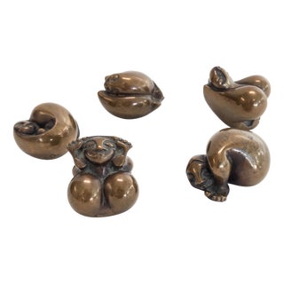 Bronze Miniature Sculptures by Birgitta Ara, 1980s, Set of 5 For Sale