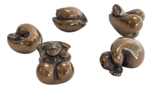 Bronze Miniature Sculptures by Birgitta Ara, 1980s, Set of 5