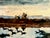 This is an original mid-20th-century sporting painting depicting duck hunting at dawn. The piece captures a classic...
