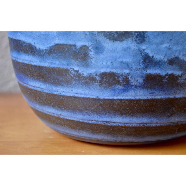 Blue Ceramic Pitcher Vase with Flow by Töpfer Julchen For Sale - Image 6 of 10