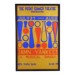 Summer Theater Poster "Damn Yankees" Serigraph For Sale