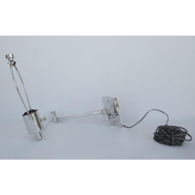 Vintage C.1970's Georg Hanson for Hanson Lighting Co. Chrome-Plated Swing-Arm Wall Sconce- Single For Sale In West Palm - Image 6 of 13