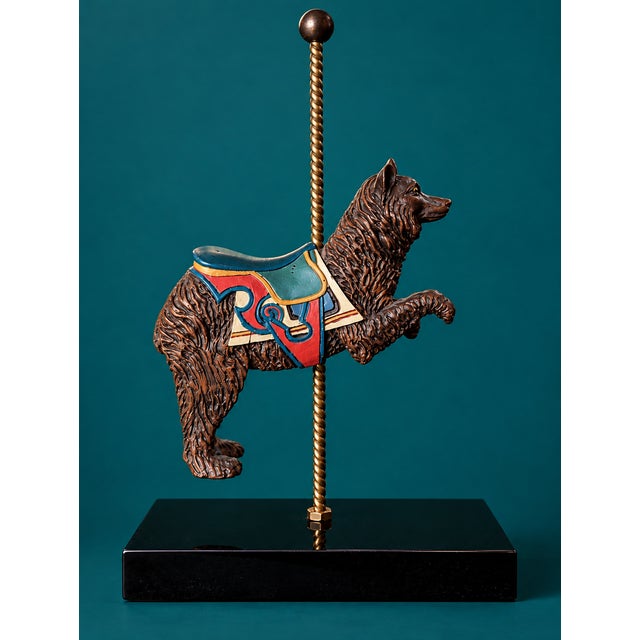 Figurative Vintage Hamilton Collection Carousel Bear | Art of the Carousel | Hand-Painted Carnival Animal Sculpture For Sale - Image 3 of 5