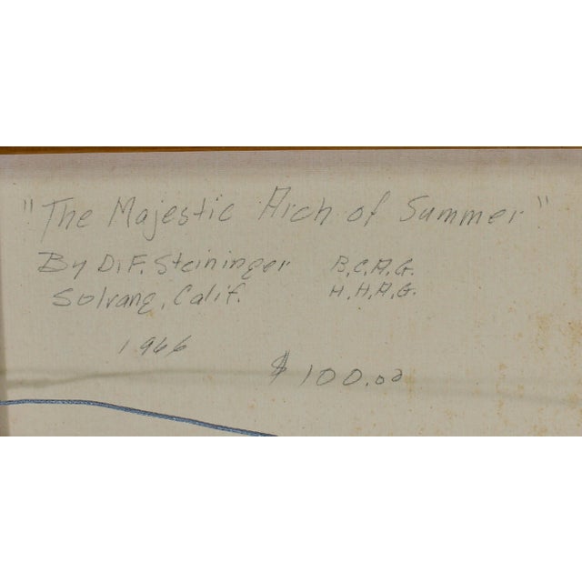 Textile Dwight Steininger (Indiana, 1910-1997), "The Majestic Arch of Summer", 1966 For Sale - Image 7 of 8
