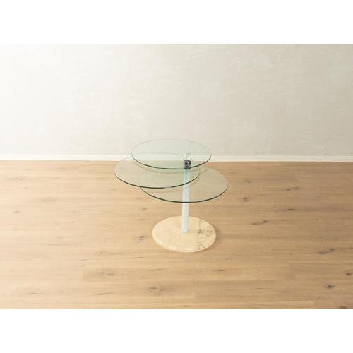 Vintage Postmodern Glass and Marble Side Table For Sale - Image 6 of 14