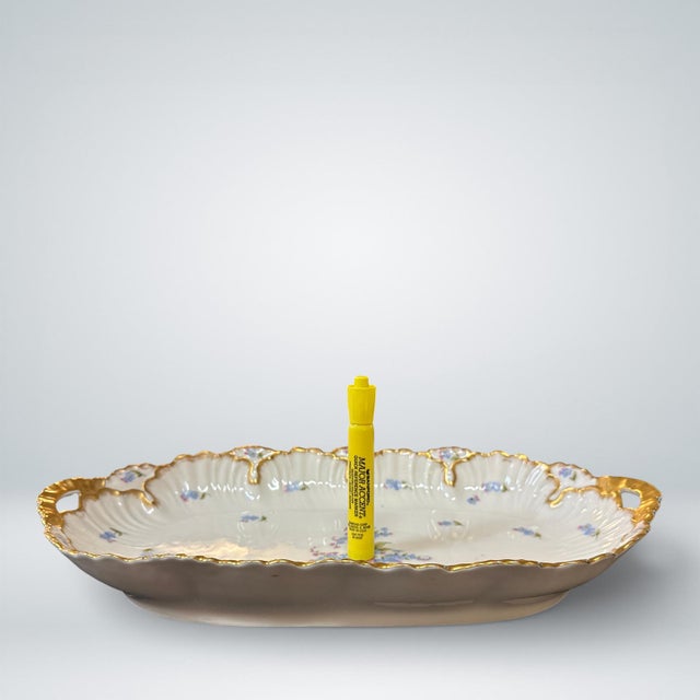 French Porcelain Serving Platter, Higgins & Seiter (Retailer), 16", Ca 1900 For Sale - Image 12 of 12