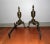 Brass Antique Pair English Bellows Brass Fireplace Andirons Fire Dogs Log Holders For Sale - Image 8 of 12