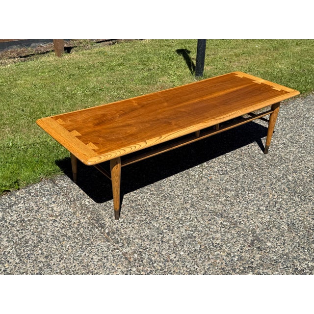 Lane Furniture Mid Century Modern Lane Furniture "Acclaim" Walnut and Ash Coffee Table For Sale - Image 4 of 7