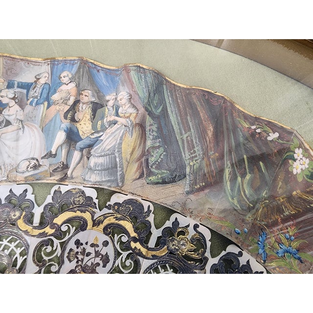 Stunning Hand Painted Antique Framed French Fan For Sale In Seattle - Image 6 of 11