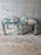 Mid-Century Modern Pair of Vintage Mid-Century Parsons Stools in Palm Beach Regency Fabric For Sale - Image 3 of 8
