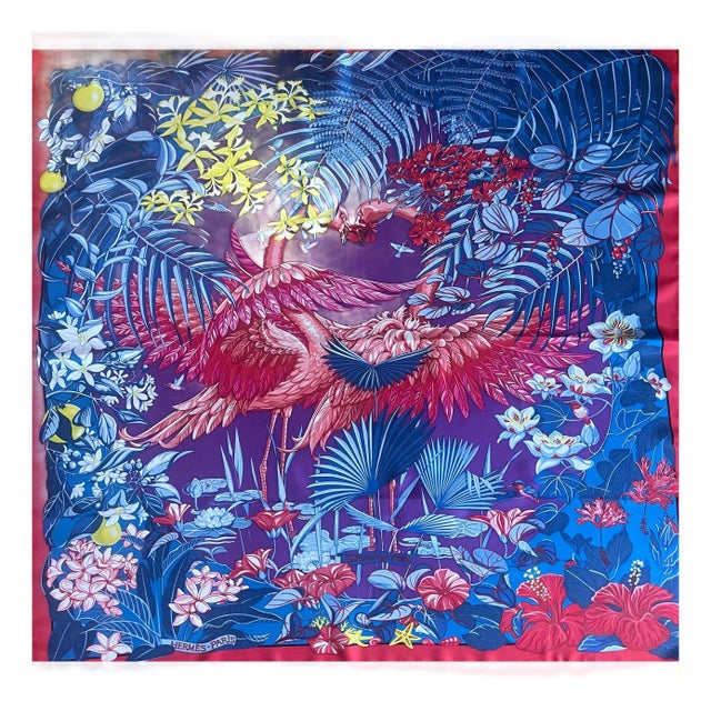 Hermès Silk Scarf “Flamingo Party” 2015 For Sale