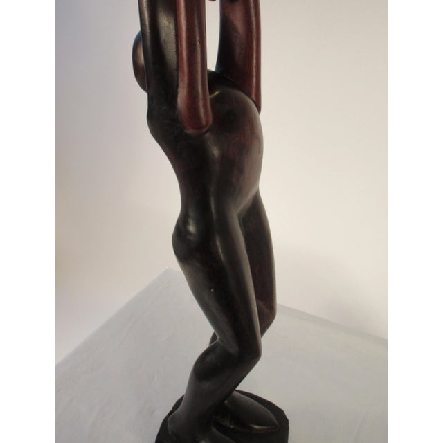 Mid-Century Modern 1960s Rosewood Sculpture of Man and Woman For Sale - Image 3 of 13