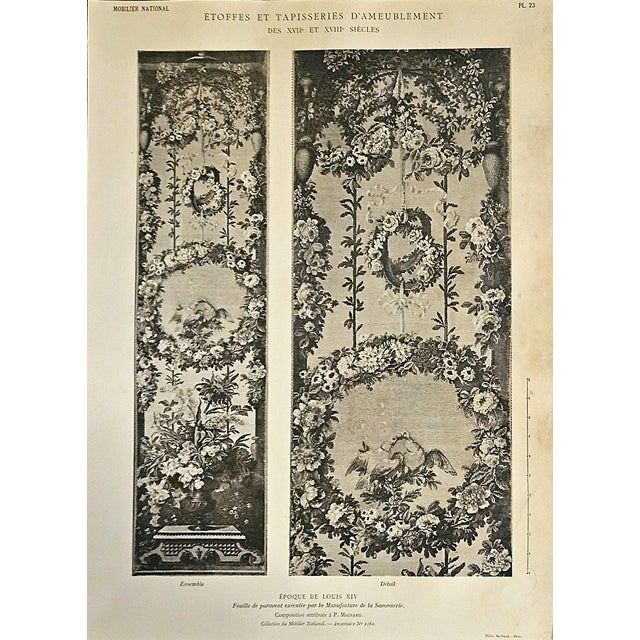 This is a set of 3 VERY RARE French lithographs that feature botanical studies for tapestry and textile designs. They date...