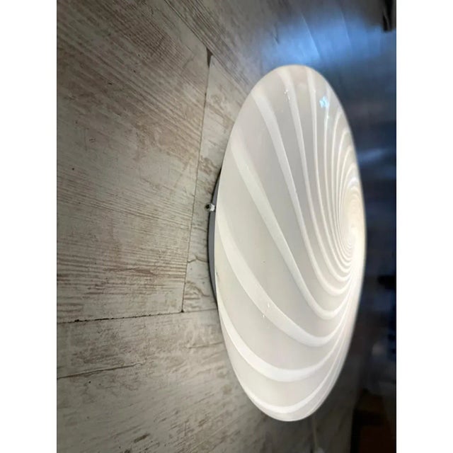 Italian Milky-White Swirls Murano Glass Wall Sconce by Simoeng For Sale - Image 4 of 8